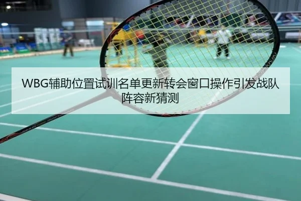 WBG辅助位置试训名单更新转会窗口操作引发战队阵容新猜测